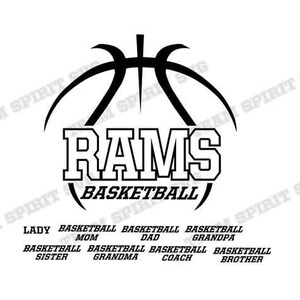 Rams Basketball Outline Download Files - SVG, DXF, EPS, Silhouette Studio, Vinyl  Files, Digital Cut Files -Use with Cricut and Silhouette