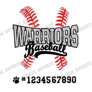 Warriors Baseball SVG Baseball Laces Cut File Baseball Stitches DXF EPS Silhouette Studio Vinyl Digital Cut Files for Cricut, Silhouette