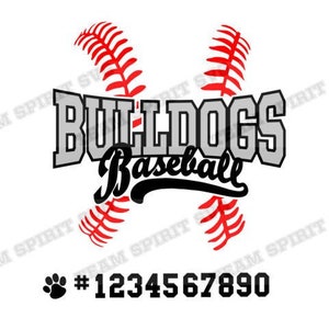 Baseball svg Bulldogs Baseball Laces Download File Baseball  SVG DXF EPS Silhouette Studio, Digital Vinyl Cut File for Cricut, Silhouette