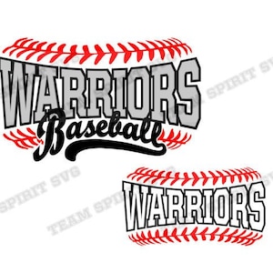 Warriors Baseball SVG Baseball Laces download Baseball Stitches DXF EPS Silhouette Studio Vinyl Digital Cut Files for Cricut, Silhouette