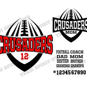 Crusaders Football SVG  Download Files  Football mom svg DXF, EPS, Silhouette Studio, Football Vinyl Digital Cut File for Cricut, Silhouette