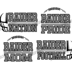 Raider Football SVG Raider Pride svg design Scarica i file DXF EPS Silhouette Studio Calcio Vinile Digitale Cut File per Cricut Silhouette