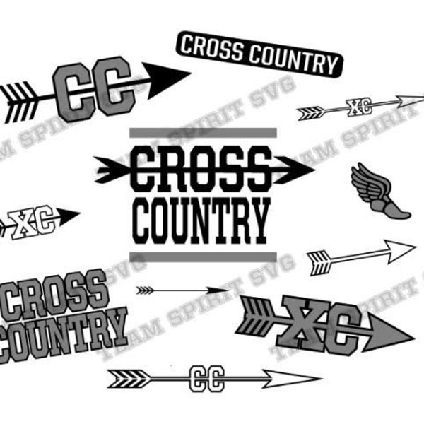 Cross Country SVG Bundle Cross Country Pack Download File svg DXF, EPS, Silhouette Studio, Vinyl Digital Cut File for Cricut and Silhouette