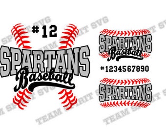 Spartans Baseball SVG Baseball Laces Download Files dxf eps Silhouette Studio Spartan Baseball Digital Vinyl Cut File for Cricut, Silhouette