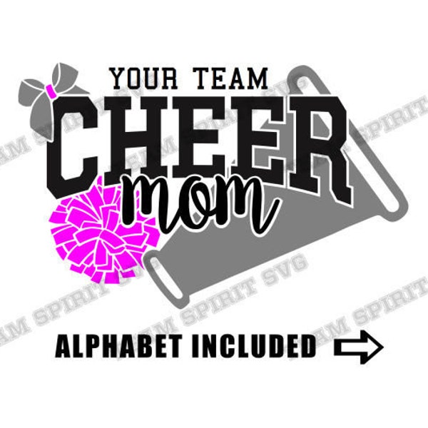 Cheer Mom SVG Cheer Megaphone Download Files Cheer Mom diy Shirt DXF, EPS, Silhouette Studio, Vinyl Digital Cut Files for Cricut, Silhouette