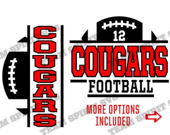 Cougar Football SVG Download File Football Family Shirt Design DXF EPS files Cougars Football Digital Vinyl Cut Files for Cricut Silhouette