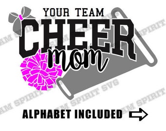 Cheer Mom SVG Cheer Megaphone Download Files Cheer Mom diy Shirt DXF, EPS, Silhouette Studio, Vinyl Digital Cut Files for Cricut, Silhouette