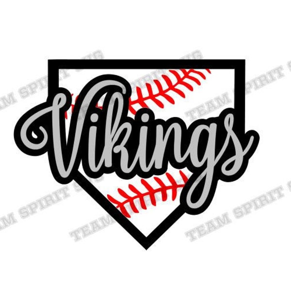 Vikings Baseball Base SVG Download Files Softball svg DXF, EPS, Silhouette Studio, Baseball mom Digital Cut Files for Cricut, Silhouette