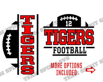 Tigers Football SVG Football Download Files DXF, EPS, Silhouette Studio Tigers Football Family Digital Vinyl Cut Files for Cricut Silhouette