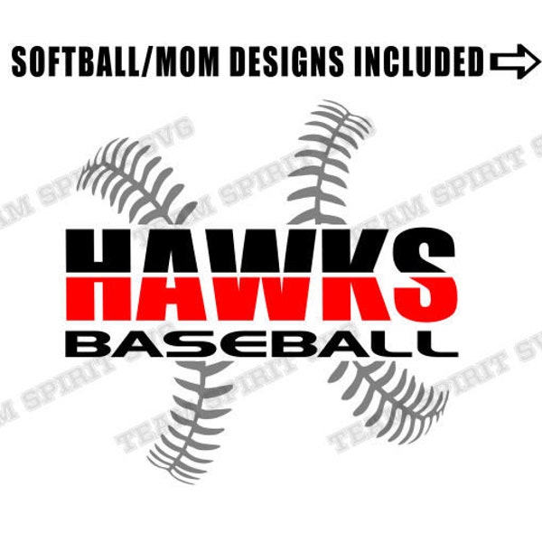 Hawks Baseball Mom SVG Hawks svg Softball Lace Download Files dxf eps Silhouette Studio, Hawks Digital Vinyl Cut File for Cricut, Silhouette