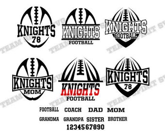 Knights Football SVG Bundle Football Pack Download Files DXF, EPS, Silhouette Studio, Vinyl Digital Cut Files Use with Cricut and Silhouette