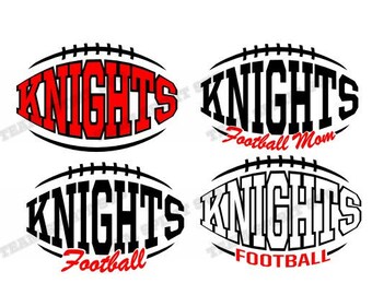 Knights Football SVG Football Mom Laces Download Files - DXF, EPS, Silhouette Studio, Vinyl Digital Cut Files -Use with Cricut, Silhouette
