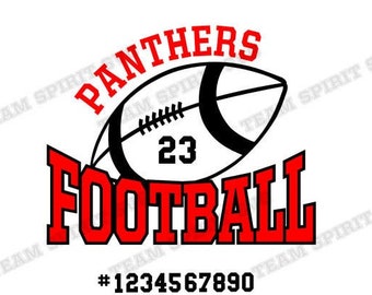 Football SVG Panther Football svg Download File Numbers DXF EPS studio3 Panther Football Shirt Design Digital Cut File For Cricut Silhouette