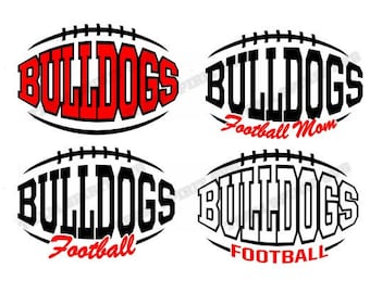 Bulldogs in Football SVG Download File - mascot football DXF, EPS files, Vinyl Cut Files, Digital Cut Files -Use with Cricut and Silhouette