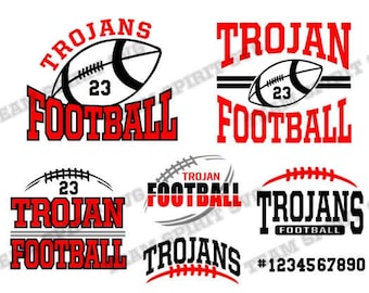 Trojan Football SVG Football svg Bundle Football Team Download Files DXF, EPS Silhouette Studio Vinyl Digital Cut File for Cricut Silhouette