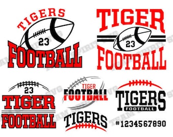Tigers Football SVG Football Download File DXF EPS Silhouette Studio Tiger Football svg Bundle Digital Vinyl Cut Files for Cricut Silhouette