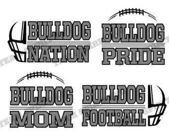 Bulldog Football SVG Football mom svg Download File DXF, EPS, studio3 Football svg Design Digital Vinyl Cut Files for Cricut and Silhouette