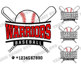 Warriors Baseball svg Softball Bat Download File Baseball Mom SVG DXF EPS Silhouette Studio, Digital Vinyl Cut File for Cricut, Silhouette