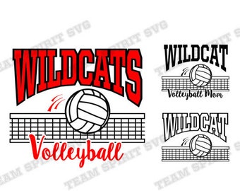 Wildcats Volleyball SVG Download Files Wildcat DXF EPS Silhouette Studio Volleyball mom Vinyl Digital Cut Files for Cricut and Silhouette