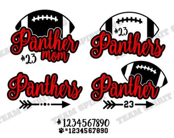 Football SVG Panther Football Download File Football Mom DXF, EPS, studio3 Panthers Shirt Design Digital Cut Files For Cricut Silhouette