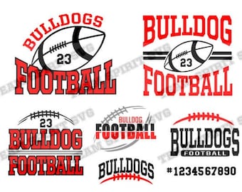 Football SVG Bulldog Football Download File Football DXF, EPS, studio3 Football Shirt Design Digital Vinyl Cut Files for Cricut Silhouette