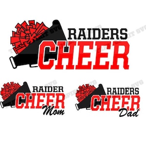 Raiders Cheer Mom Dad Cheerleading Files - SVG, DXF, EPS, Silhouette Studio, Vinyl  Files, Digital Cut Files -Use with Cricut and Silhouette