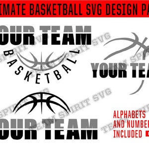 Basketball SVG diy Basketball Team Shirt Design Pack Download File Sports Quote Athletic SVG Alphabet Cricut Silhouette Digital Cut File