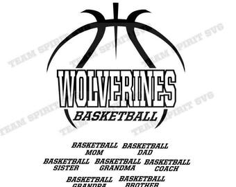 Wolverines Basketball Outline Download Files - SVG, DXF, EPS, Silhouette Studio, Vinyl - Digital Cut Files - Use with Cricut and Silhouette