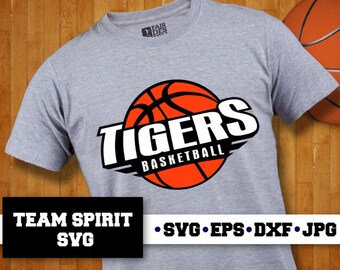 Tigers Basketball SVG Basketball Logo Design Download Files DXF, EPS, Silhouette Studio, Vinyl Digital Cut Files Use with Cricut Silhouette
