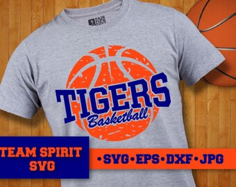Basketball svg Tigers Basketball Grunge SVG Download Files DXF, EPS, Silhouette Studio, Vinyl Digital Cut Files Use with Cricut Silhouette