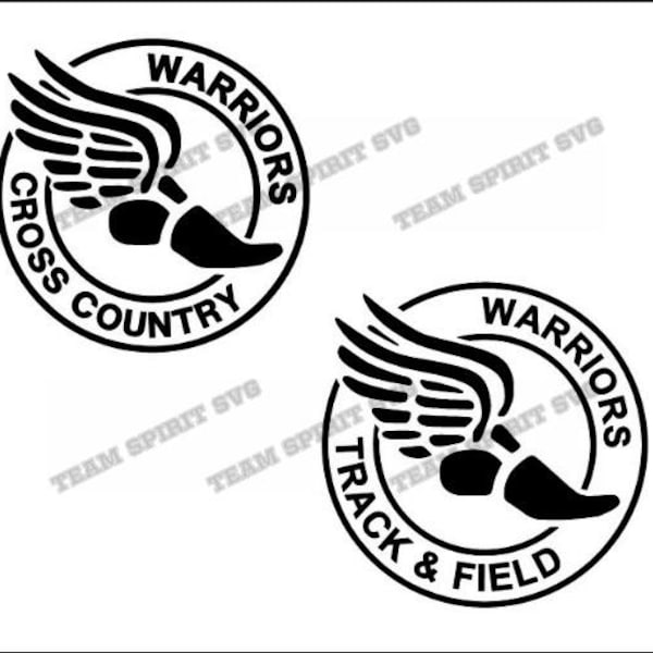 Warriors Cross Country, Track and Field Download File - SVG, DXF, EPS, Silhouette Studio, Digital Cut Files -Use with Cricut, Silhouette