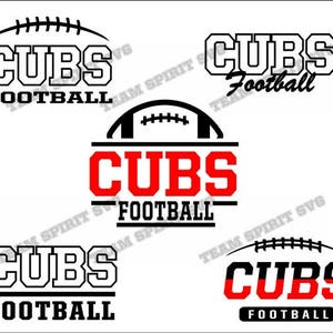 Cubs Football Bundle Download Files - SVG, DXF, EPS, Silhouette Studio, Vinyl  Files, Digital Cut Files -Use with Cricut and Silhouette