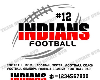 Indian Football SVG Football Mom Download File DXF, EPS files, Football Shirt Design Digital Vinyl Cut Files -Use with Cricut and Silhouette