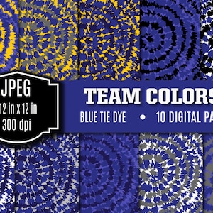 Tie Dye Digital Paper Team Colors Blue and Yellow JPEG 300 dpi Team Tie Dye Sublimation Design DTG Printing Digital Scrapbook Paper Download