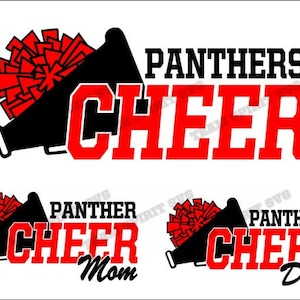 Panthers Cheer Mom Dad Download Files - SVG, DXF, EPS, Silhouette Studio, Vinyl Cut Files, Digital Cut Files -Use with Cricut and Silhouette