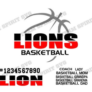 Lion Basketball SVG Basketball Outline Download File DXF EPS png Silhouette Studio, Basketball Mom Digital Cut Files for Cricut, Silhouette