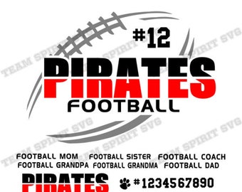 Pirate Football SVG Download Files Football Mom Shirt - DXF, EPS, Silhouette Studio, Football Vinyl Digital Cut Files for Cricut, Silhouette