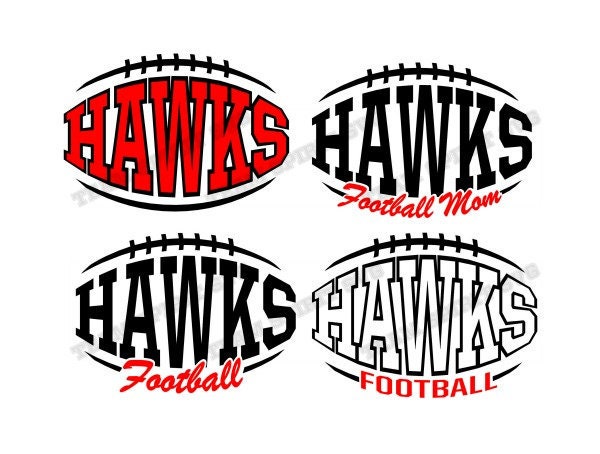 Hawks Football SVG Football Mom Laces Download Files - DXF, EPS, Silhouette Studio, Vinyl Digital Cut Files -Use with Cricut and Silhouette