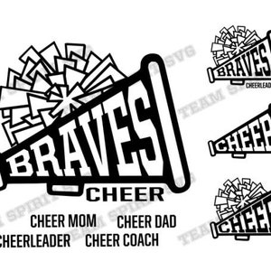 Braves Cheer Megaphone SVG Cheerleading Download Files megaphone svg DXF EPS Silhouette Studio Vinyl Digital Cut Files for Cricut Silhouette