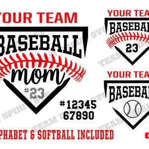 Baseball Mom SVG Softball Mom svg Download File dxf eps jpg png Baseball Team Softball Shirt Vinyl Digital Cut File for Cricut. Silhouette