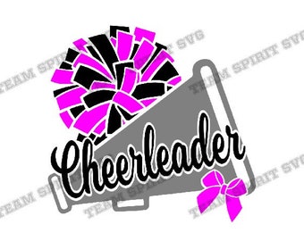 Cheerleader SVG Cheer Megaphone Ladda ner fil Cheer diy Shirt DXF, EPS, Silhouette Studio, Vinyl Digital Cut SVG-fil för Cricut, Silhouette