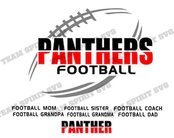Panther Football SVG Football Download File Football Mom DXF, EPS, studio3 Panthers Shirt Design Digital Cut Files For Cricut and Silhouette