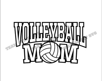 Volleyball Mom Sports Download Files - SVG, DXF, EPS, Silhouette Studio, Vinyl Cut Files, Digital Cut Files -Use with Cricut and Silhouette