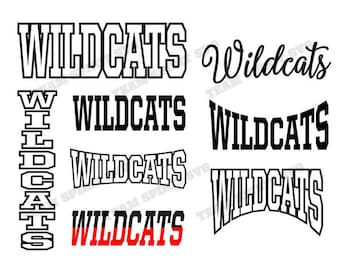 Wildcats Mascot SVG DXF EPS png Silhouette Studio Download File, Vinyl Cutting Files, Digital Cut Files - For use with Cricut and Silhouette
