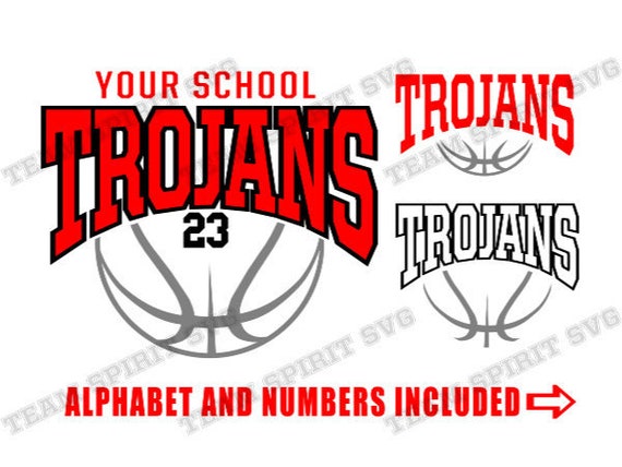 Trojans Basketball SVG Basketball Download File DXF, EPS, png Studio3 Basketball Shirt Design Digital Cut Files for Cricut and Silhouette