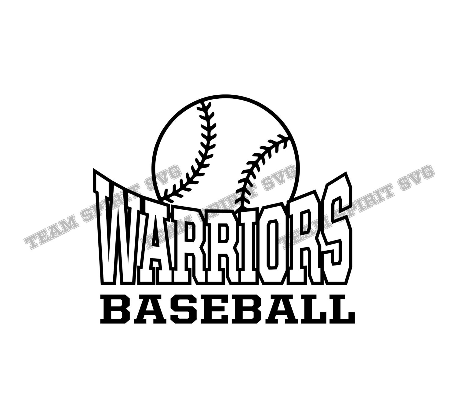Warriors Baseball Download Files SVG DXF EPS Silhouette Etsy