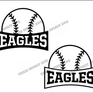 Eagles Baseball Softball Arched Download Files - SVG, DXF, EPS, Silhouette Studio, Vinyl, Digital Cut Files -Use with Cricut and Silhouette