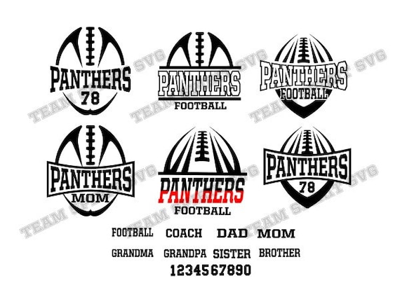 Panthers Football SVG bundle Pack laces Svg Dxf Eps Cricut cut file silhouette cameo Vector logo Vinyl cutting file Digital Panthers svg