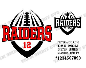 Raiders Football SVG Raiders Vertical Football Mom Download Files DXF, EPS, Silhouette Studio Vinyl Digital Cut Files for Cricut, Silhouette