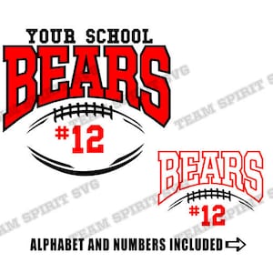 Football SVG Bears Football Outline Download Files DXF EPS Studio3 Bears Football Shirt Design Vinyl Digital Cut Files for Cricut Silhouette